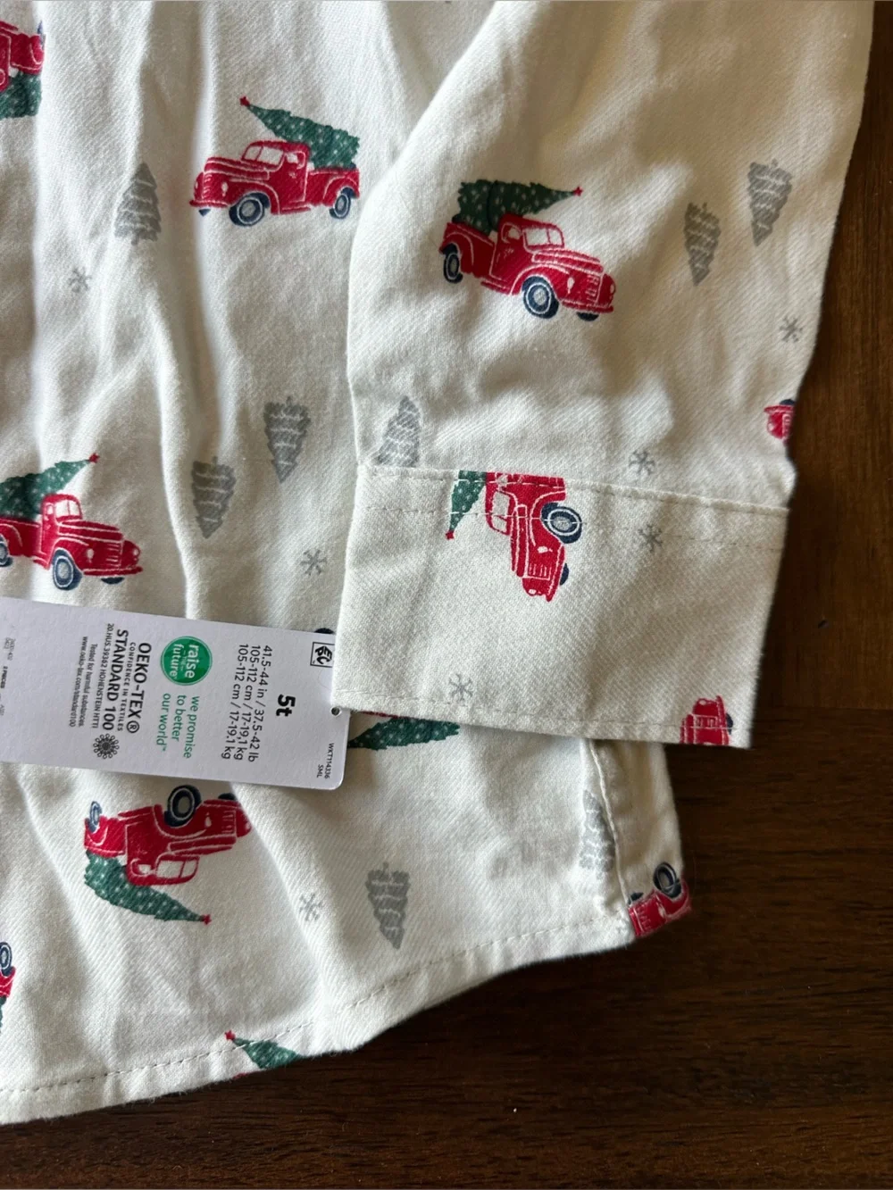 Carter's Cream Button-Down Shirt with Red Truck Print- size 5T